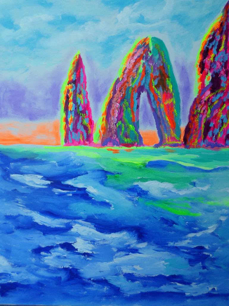 770x1027 Saatchi Art Siren's Song Capri Amalfi Coast Painting By Sharon Worley - Amalfi Coast Painting