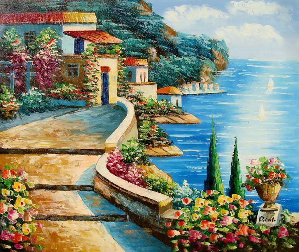 595x502 Amalfi Coast - Amalfi Coast Painting