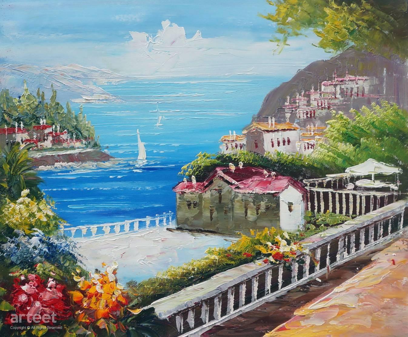 1346x1110 Amalfi Coast Art Paintings For Sale - Amalfi Coast Painting