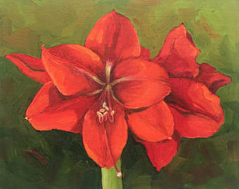 340x270 Amaryllis Painting Etsy - Amaryllis Painting