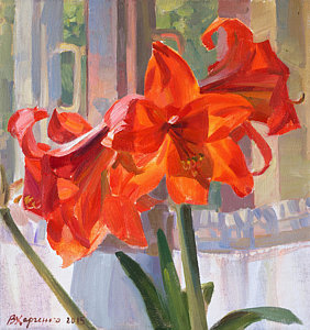 282x300 Amaryllis Paintings Fine Art America - Amaryllis Painting