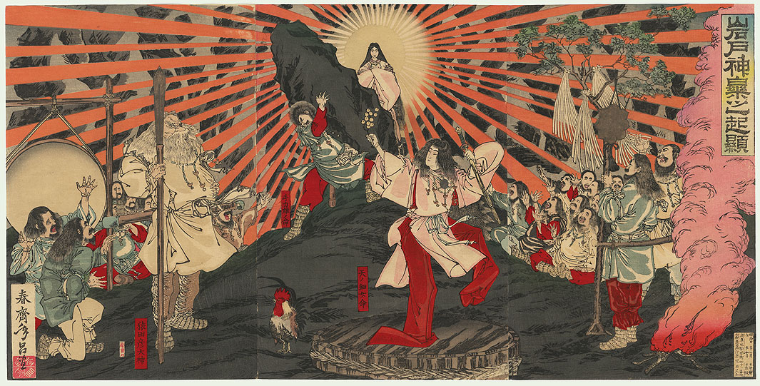 1065x541 Japanese Mythology Amaterasu Original 19th Century Japanese - Amaterasu Painting