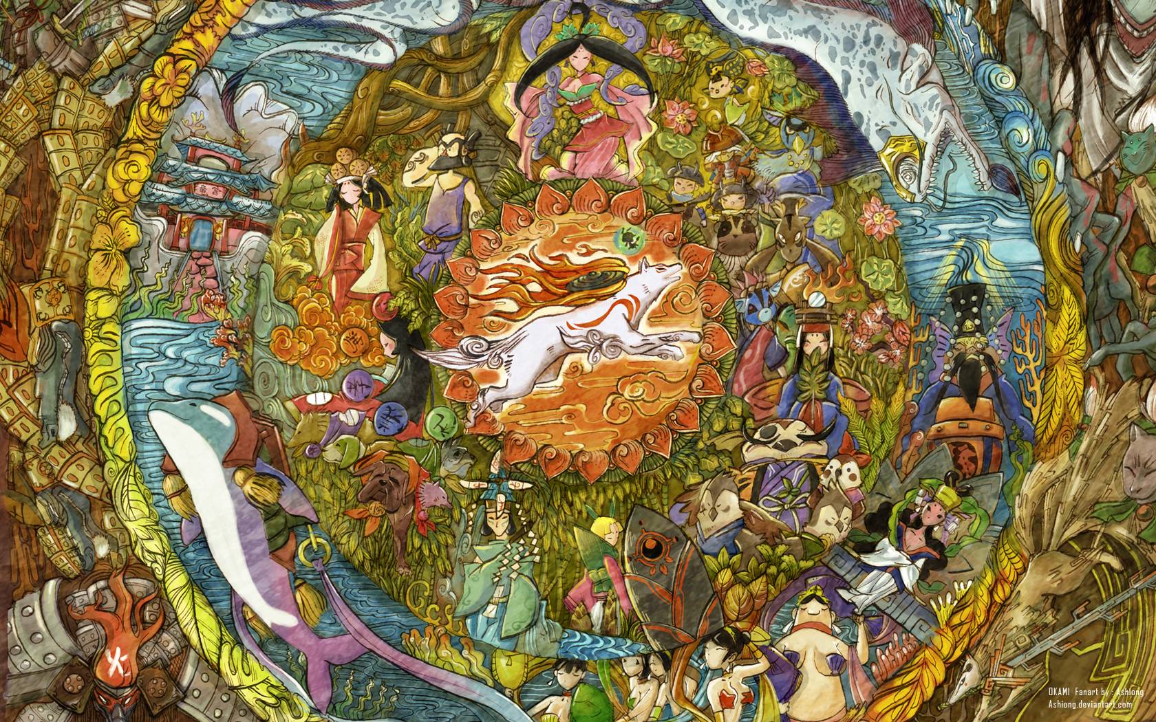 1680x1050 Vs Battles Wiki Fandom Powered By Wikia - Amaterasu Painting