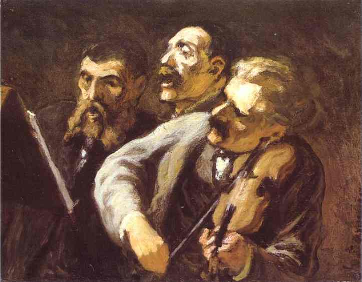 723x563 Oil Paintingthree Amateur Musicians. C. 1864 - Amateur Oil Painting