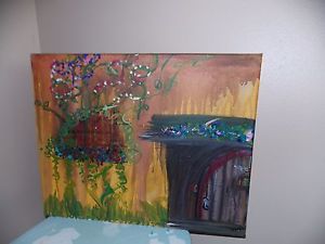 300x225 Original Oil Painting Amateur Art Signed Hanging Basket By Door Ebay - Amateur Oil Painting