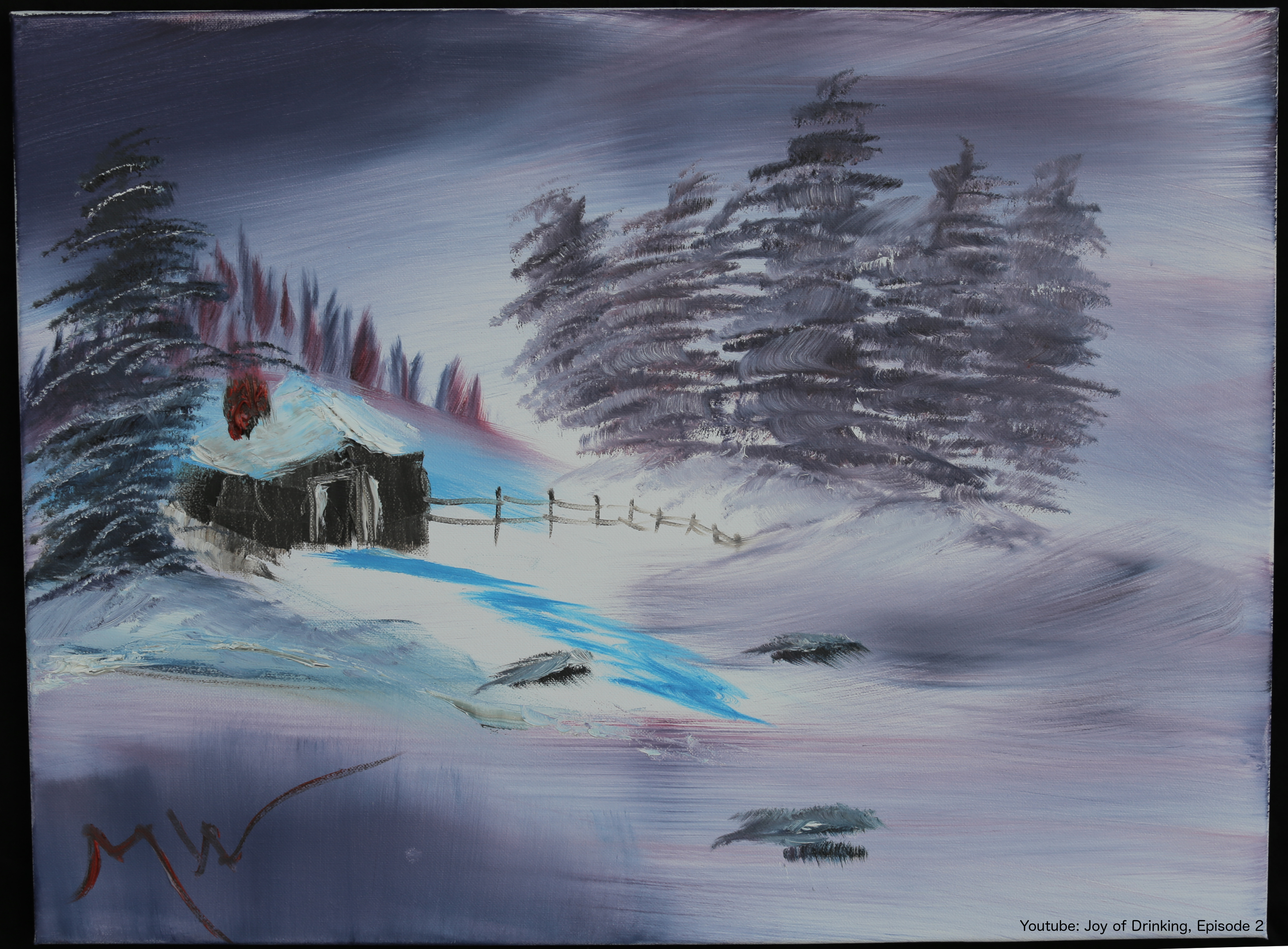 4626x3410 Amateur Oil Painting I Did Following Bob Ross While Drunk - Amateur Oil Painting