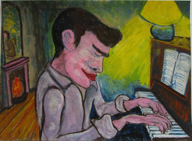 770x565 Saatchi Art Paris Le Du Pianiste Amateur Drawing By Mathieu - Amateur Painting