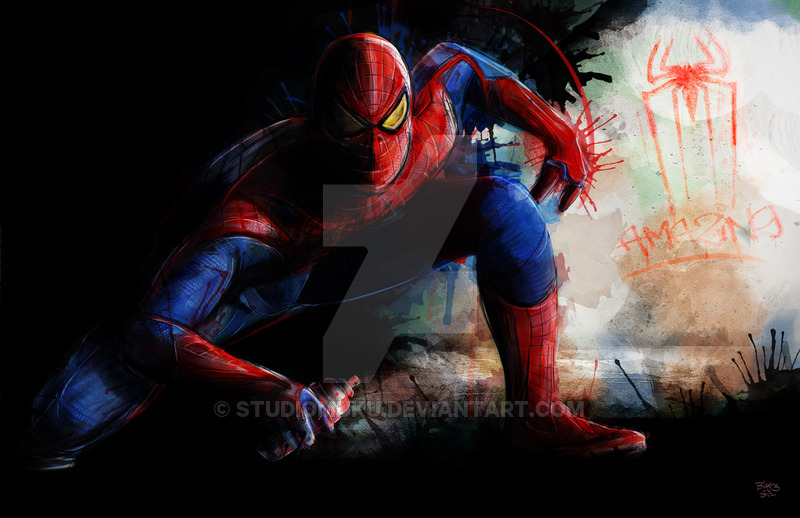 800x518 Spidey Ain'T Tidy Amazing Spiderman 2012 Painting By Studiomuku - Amazing Spider Man Painting
