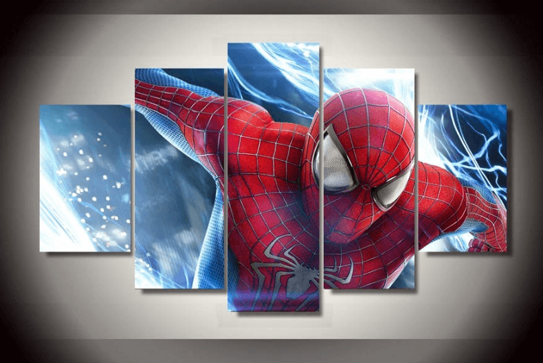 790x528 5 Panel The Amazing Spider Man Canvas Painting Octotreasure - Amazing Spider Man Painting