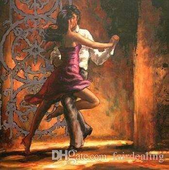 348x350 2018 Framed Zeph Amber Dance Me In Dance Tango,pure Hand Painted - Amber Painting