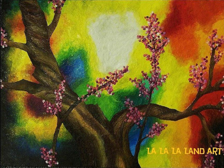 863x648 Melted Crayon Tree Painting By Amber Hepting - Amber Painting