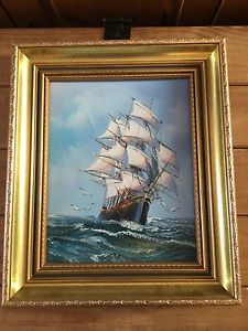 225x300 Oil Painting Ship Sailing Away Signed By Ambrose Ebay - Ambrose Painting