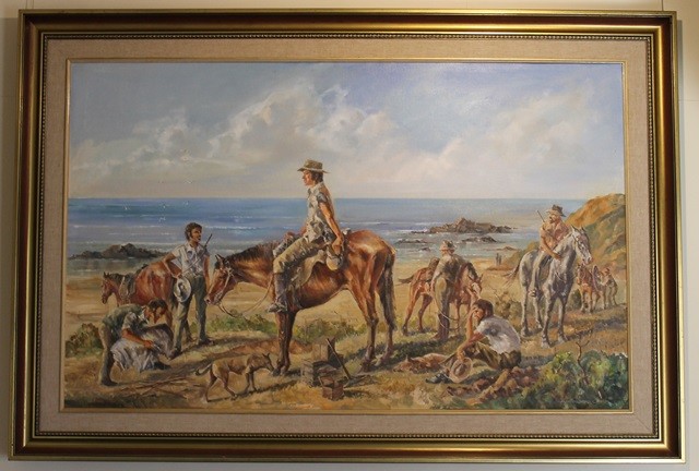640x432 Painting, Shall We Make Camp, Mr Oxley Ambrose Carr C1980 - Ambrose Painting