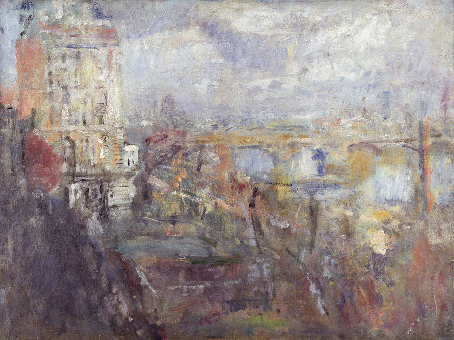900x674 The View From The Adelphi , 1926 Painting By Ambrose Mcevoy - Ambrose Painting