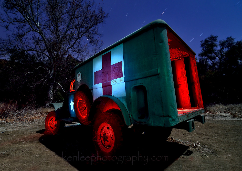 991x700 The Haunted Ambulance Bringin' The Freak (Night Sky Light - Ambulance Painting