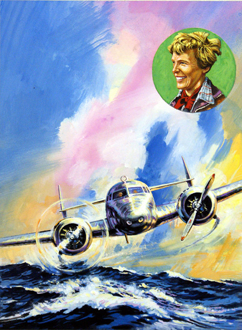 500x681 Amelia Earhart By Harry Green - Amelia Earhart Painting