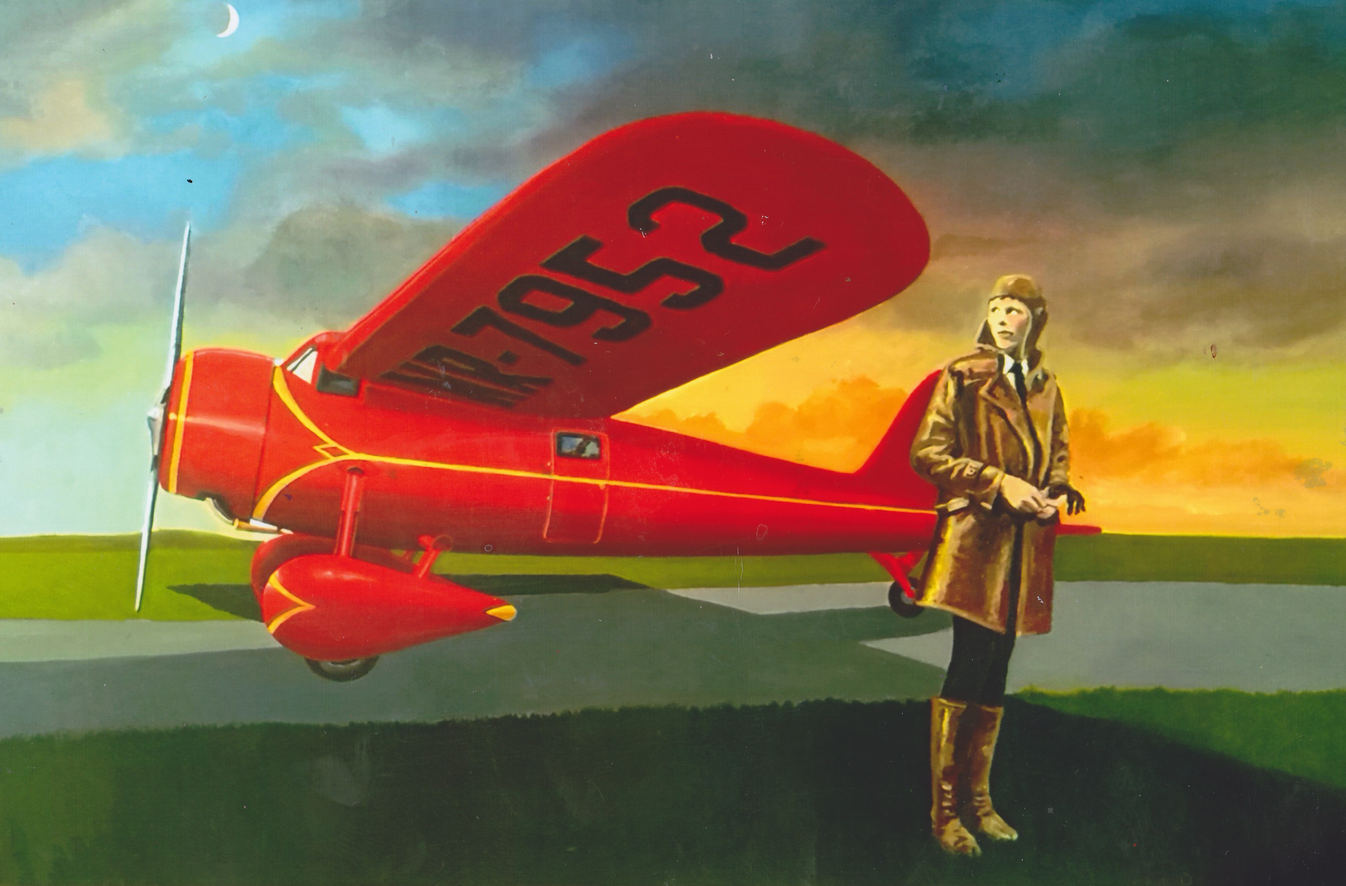 2687x1768 Amelia Earhart Painting Paul B Dilworth - Amelia Earhart Painting