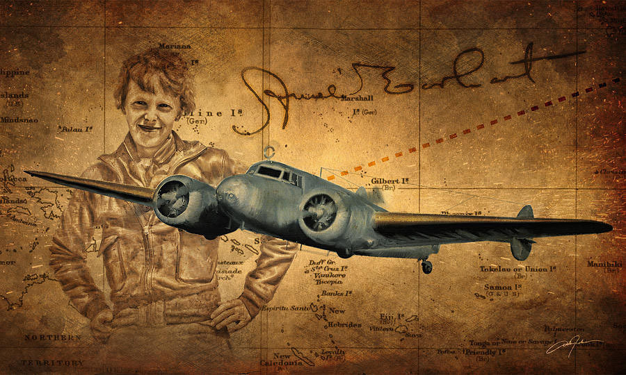 900x540 The Coltons Point Times Amelia Earhart, The Lady, The Myth - Amelia Earhart Painting