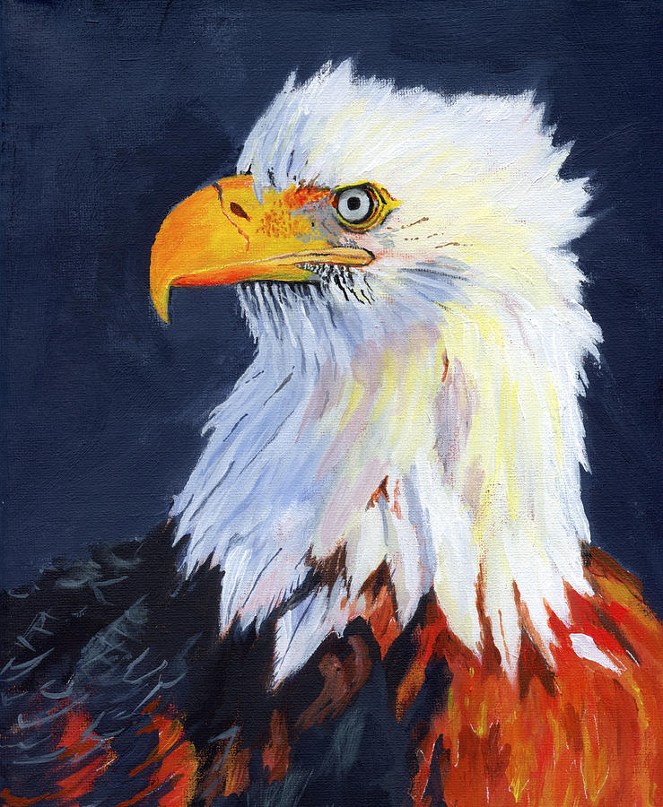 739x900 American Bald Eagle Painting By Mike Lester - American Bald Eagle Painting