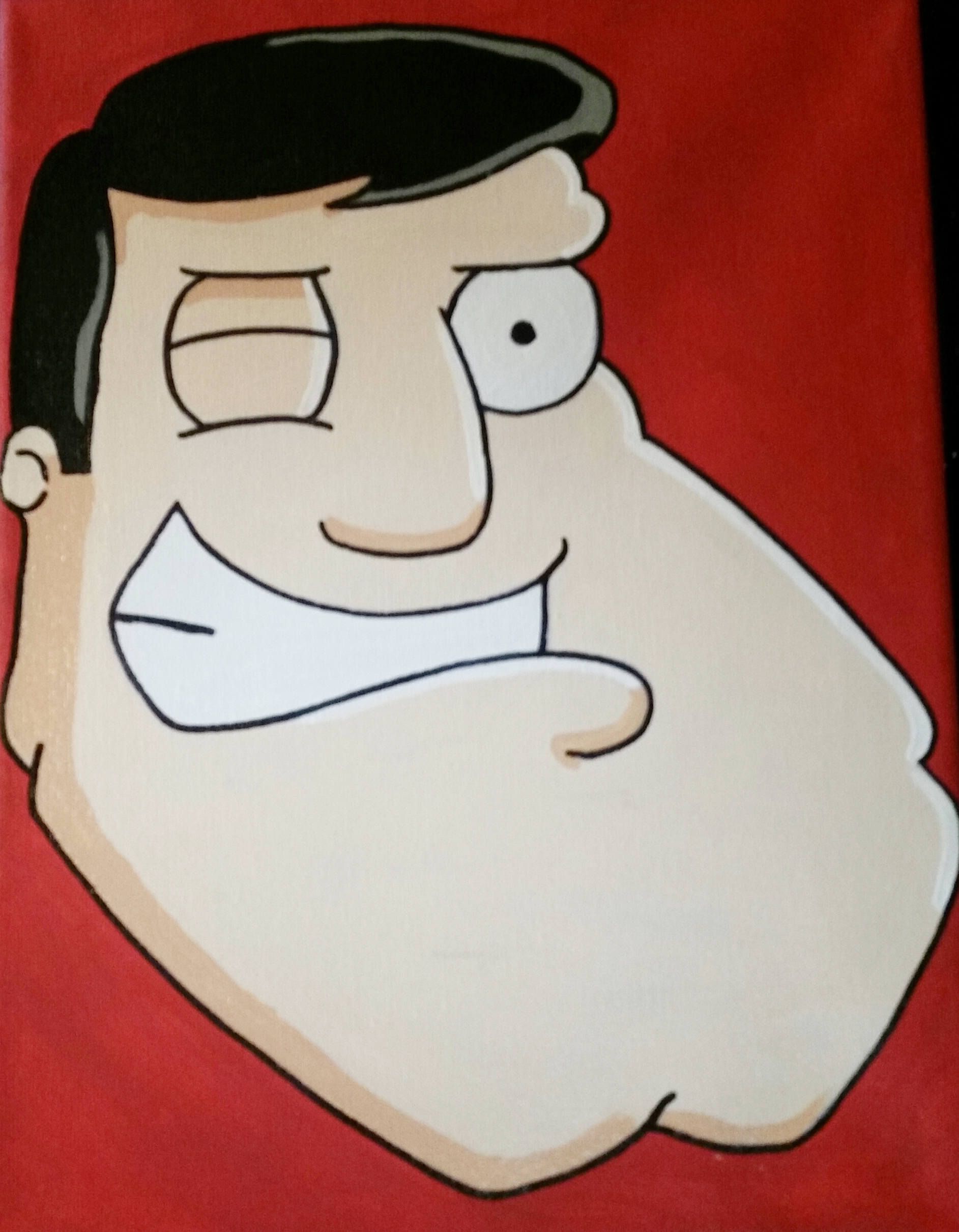 1885x2421 Pin By Art Hernandez On Headshots By Artox Acrylic - American Dad Painting
