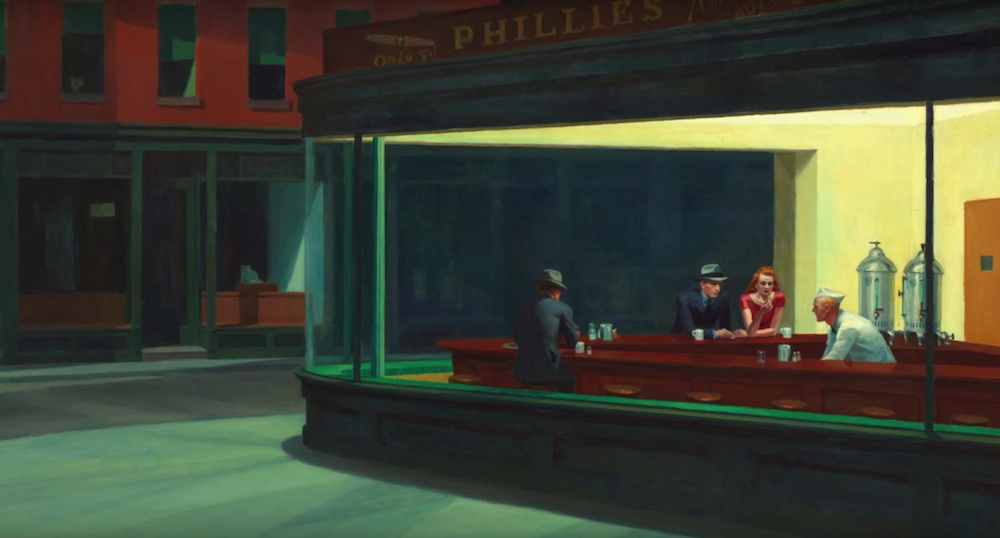 1000x538 An Analysis Of Edward Hopper's Nighthawks Painting - American Diner Painting