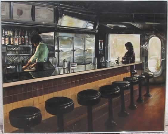 564x450 Harry Mccormick, Empire Diner, Oil Painting - American Diner Painting
