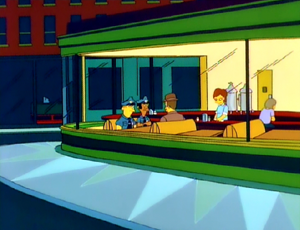 300x230 Nighthawks - American Diner Painting