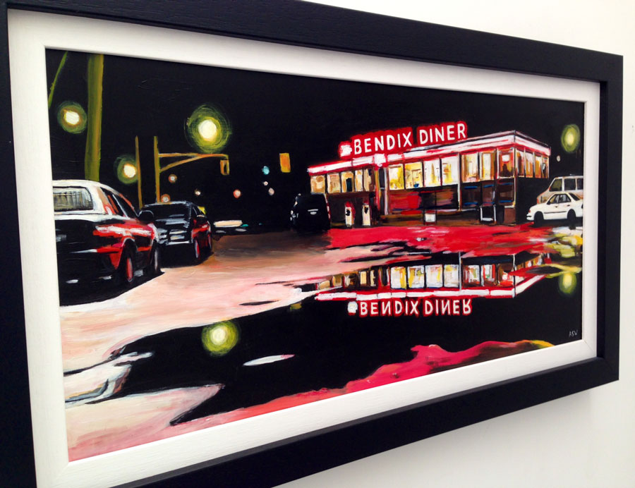 900x692 Painting Of Bendix Diner, Americana Angela Wakefield - American Diner Painting