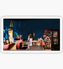 210x230 American Diner Painting Amp Mixed Media Stickers Redbubble - American Diner Painting