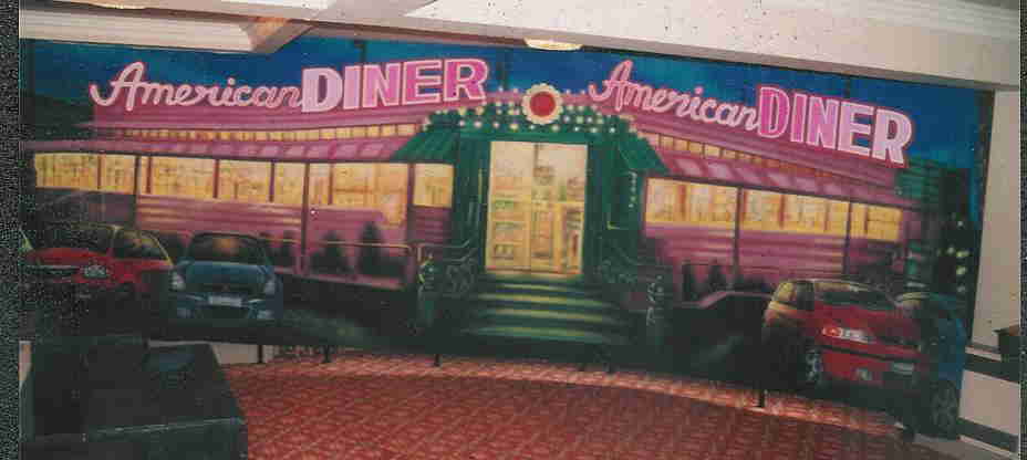 928x416 American Diner Backdrops For Themed Parties And Events - American Diner Painting