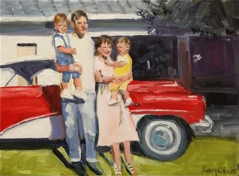475x350 American Dream Part 2 1958 Original Art Painting By Kay Crain - American Dream Painting