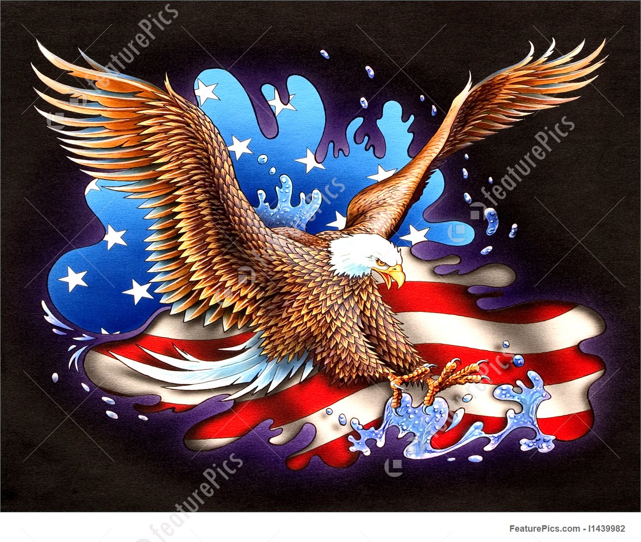 1300x1100 American Eagle And Flag Stock Illustration I1439982 - American Eagle Painting