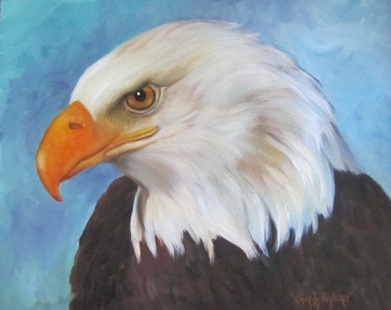 570x452 American Eagle Painting Large 16x20x1.5 Canvas Original Painting - American Eagle Painting