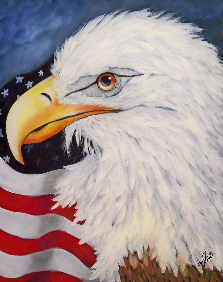 711x900 American Eagle Painting By Joni Mcpherson - American Eagle Painting