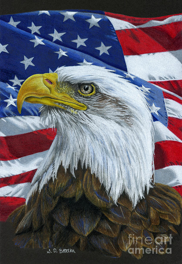 620x900 American Eagle Painting By Sarah Batalka - American Eagle Painting