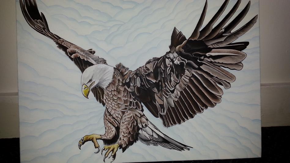 948x533 Bald Eagle, American Icon Acrylic Canvas Painting By Muralsedge - American Eagle Painting