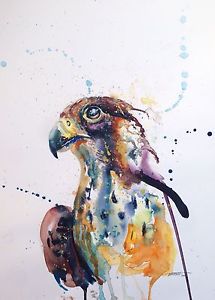 215x300 American Eagle Painting, Large Watercolor Painting Modern Home Art - American Eagle Painting