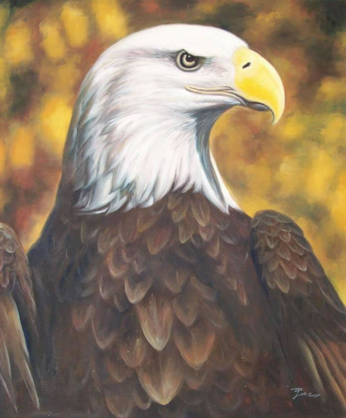 700x846 Eagle Painting - American Eagle Painting
