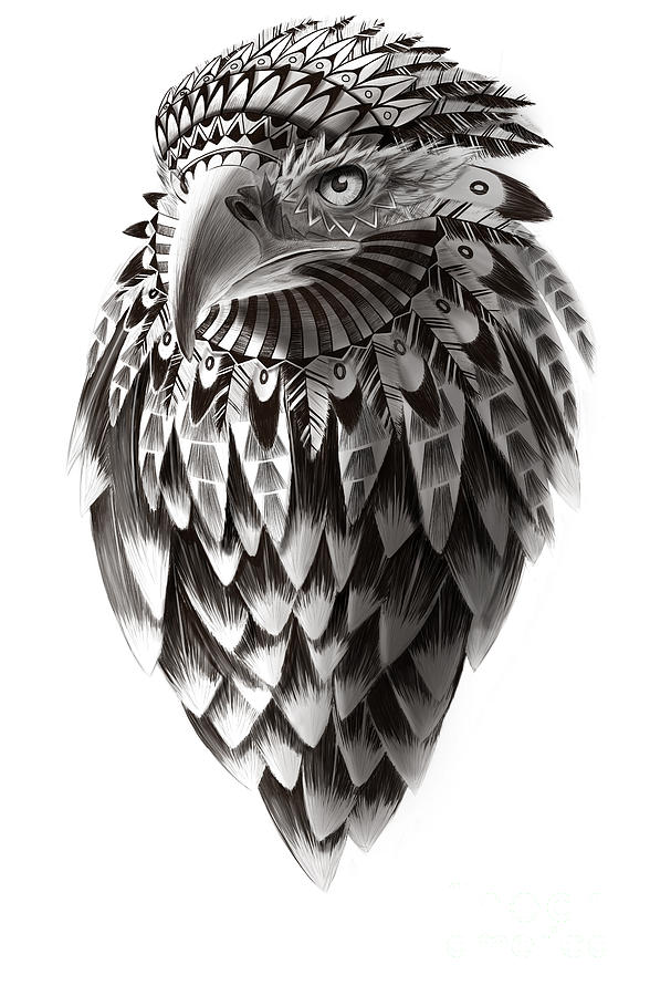 588x900 Native American Shaman Eagle Painting By Sassan Filsoof - American Eagle Painting