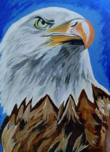 372x512 Acrylic American Eagle Painting Amina Painting'S - American Eagle Painting