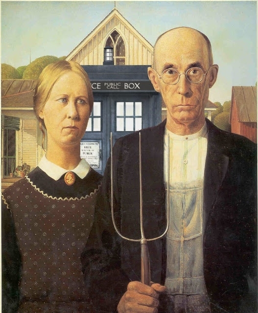 527x640 Farmer And His Wife Painting American Gothic Painted Grant Wood - American Farmer Painting