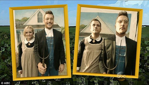 634x365 Jimmy Kimmel Recreates American Gothic On The Bachelor - American Farmer Painting