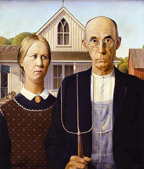478x560 Who Painted American Gothic - American Farmer Painting