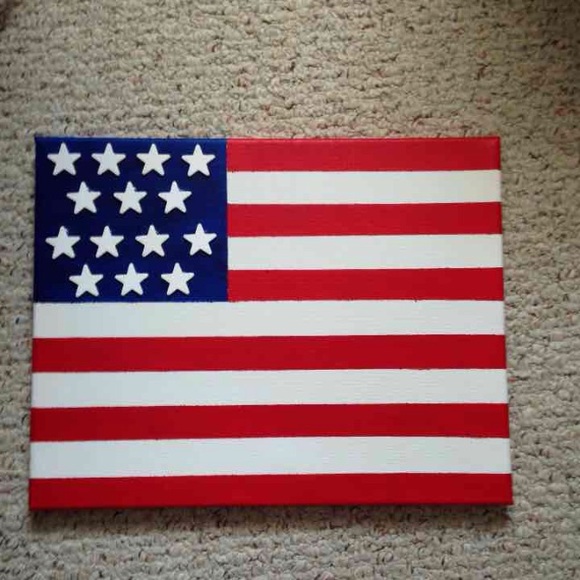 580x580 Accessories American Flag Canvas Painting Poshmark - American Flag Canvas Painting
