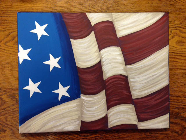 640x480 American Flag Canvas - American Flag Canvas Painting