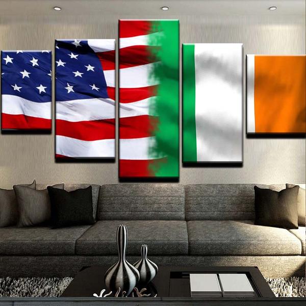600x600 Irish American Flag Canvas Print Wall Art In My Blood - American Flag Canvas Painting
