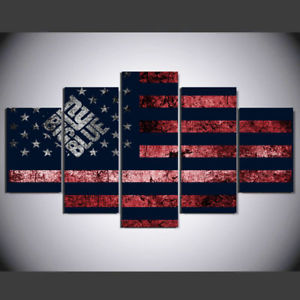 300x300 Large Framed New York Giants American Flag Canvas Print Wall Art - American Flag Canvas Painting