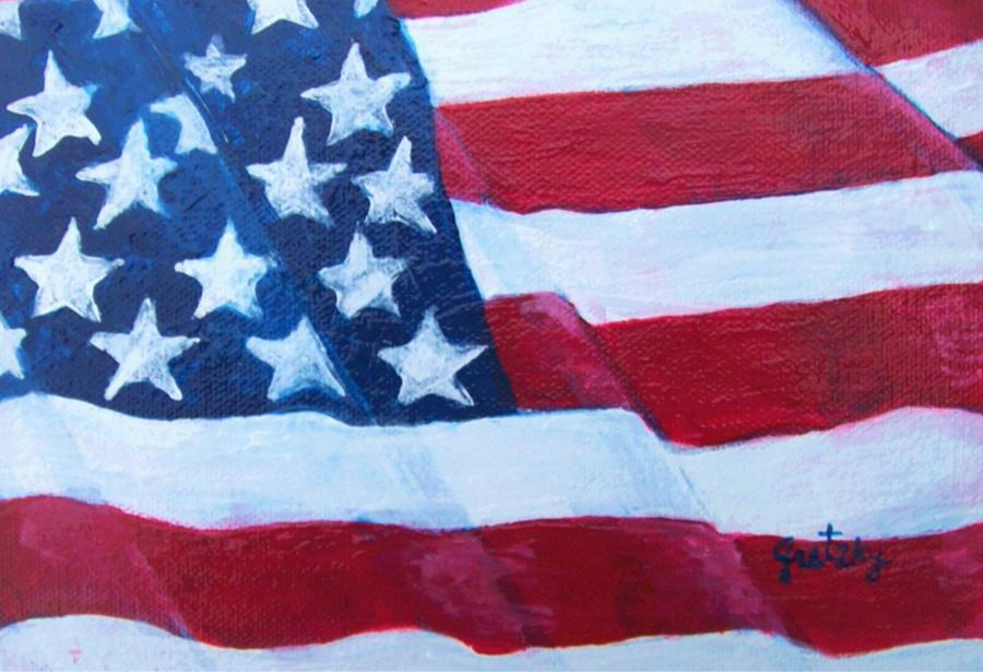 900x615 American Flag Painting By Paintings By Gretzky - American Flag Painting
