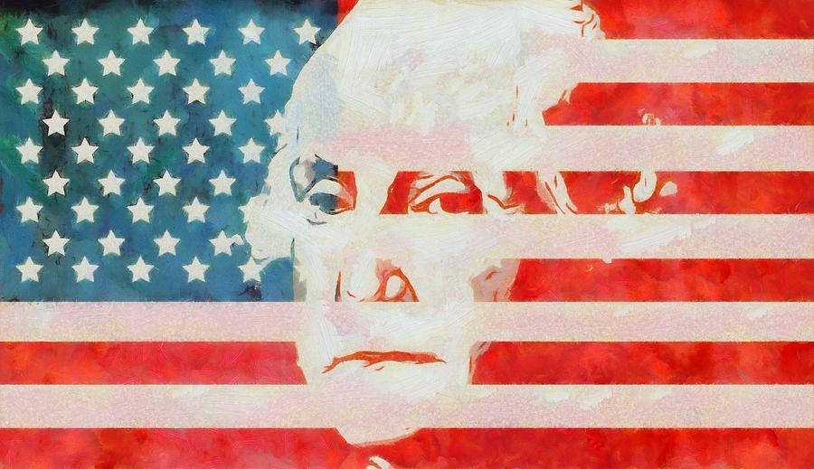 900x519 George Washington American Flag Painting By Dan Sproul - American Flag Painting