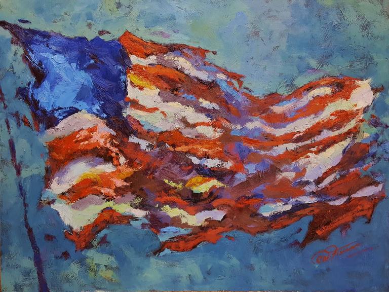 768x576 Matthias Fischer - American Flag Painting